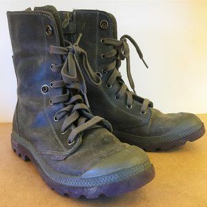 Palladium Boots Womens Size 8 (39) Leather Khaki